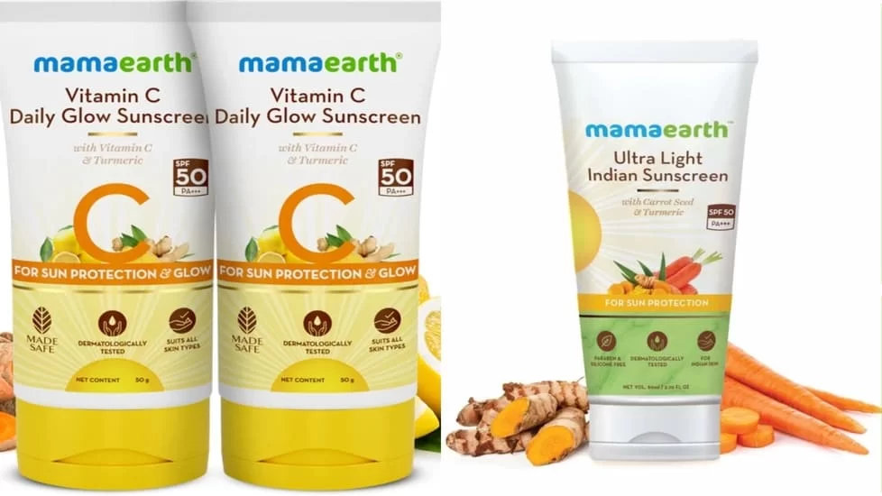 Mama Earth sunscreen with SPF 50
