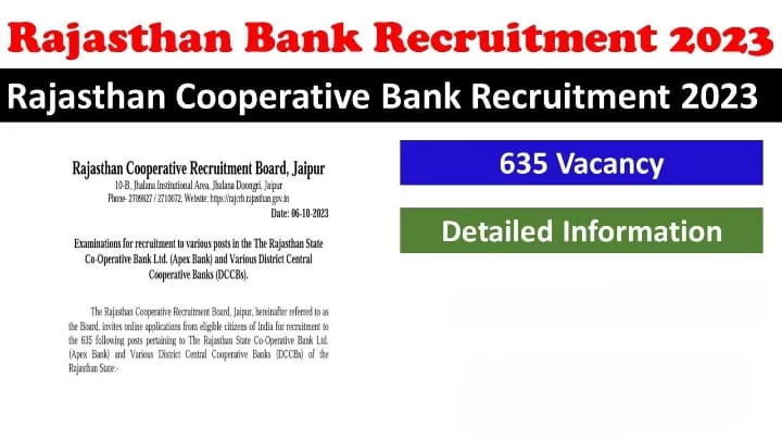 Rajasthan Cooperative Bank Recruitment 2023
