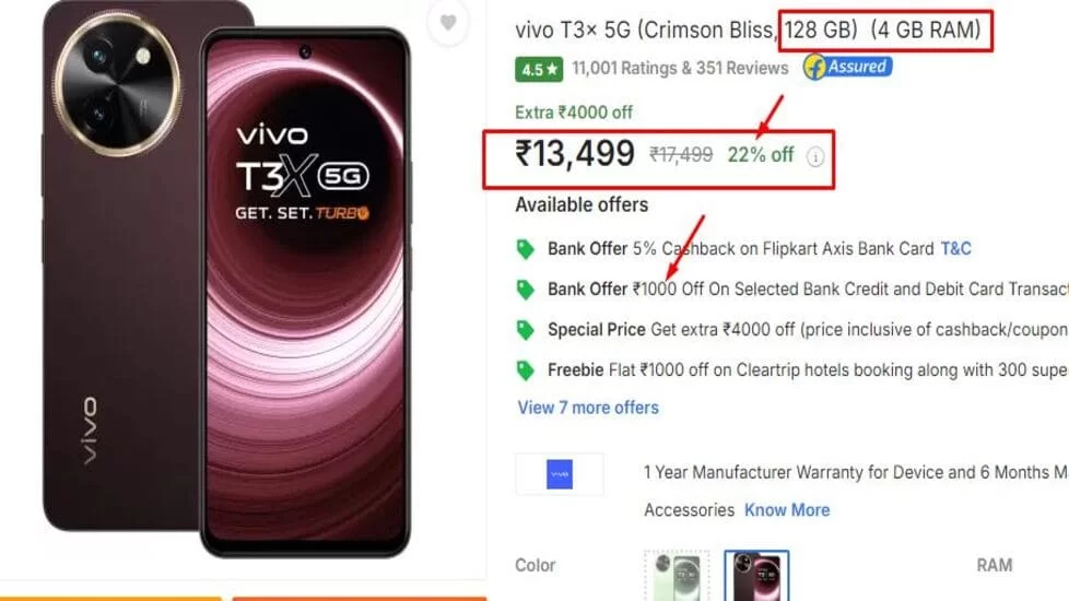 Vivo T3x 5G Offer