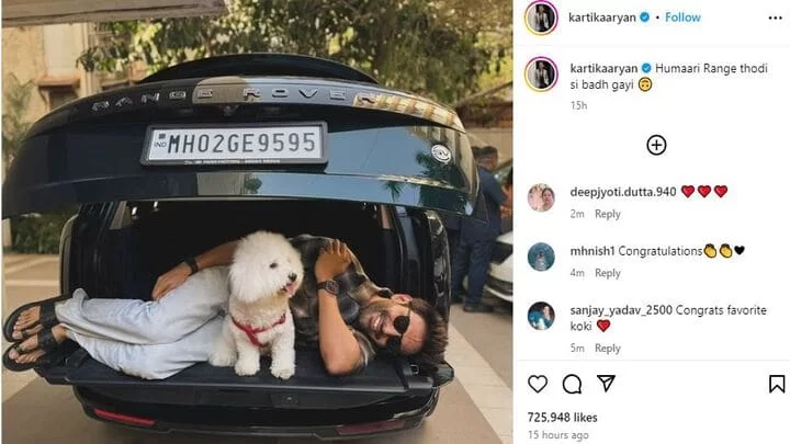 Kartik Aaryan Range Rover