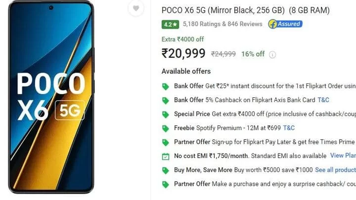 Poco X6 5G offer